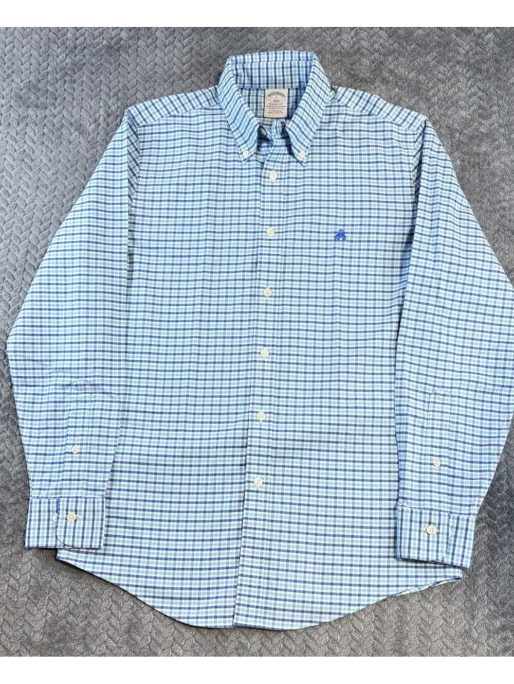 Brooks Brothers Men’s Long Sleeve Blue Striped Button Down Shirt Regent (0174)